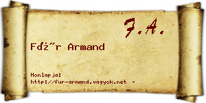Für Armand névjegykártya